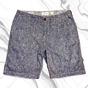 LUCKY BRAND~Men’s Blue Linen Chambray Chino ‘Saturday Stretch’ Shorts~EUC~SKU92